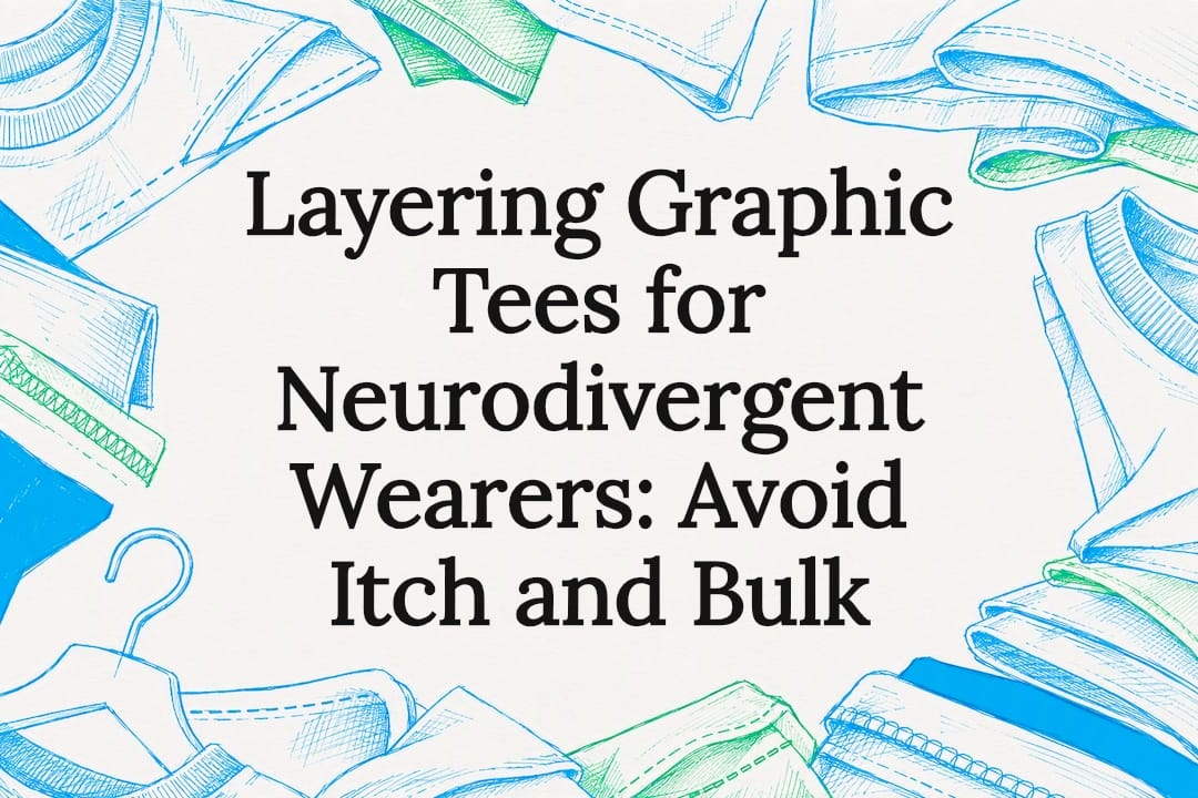 Decorative layered tee title card illustration