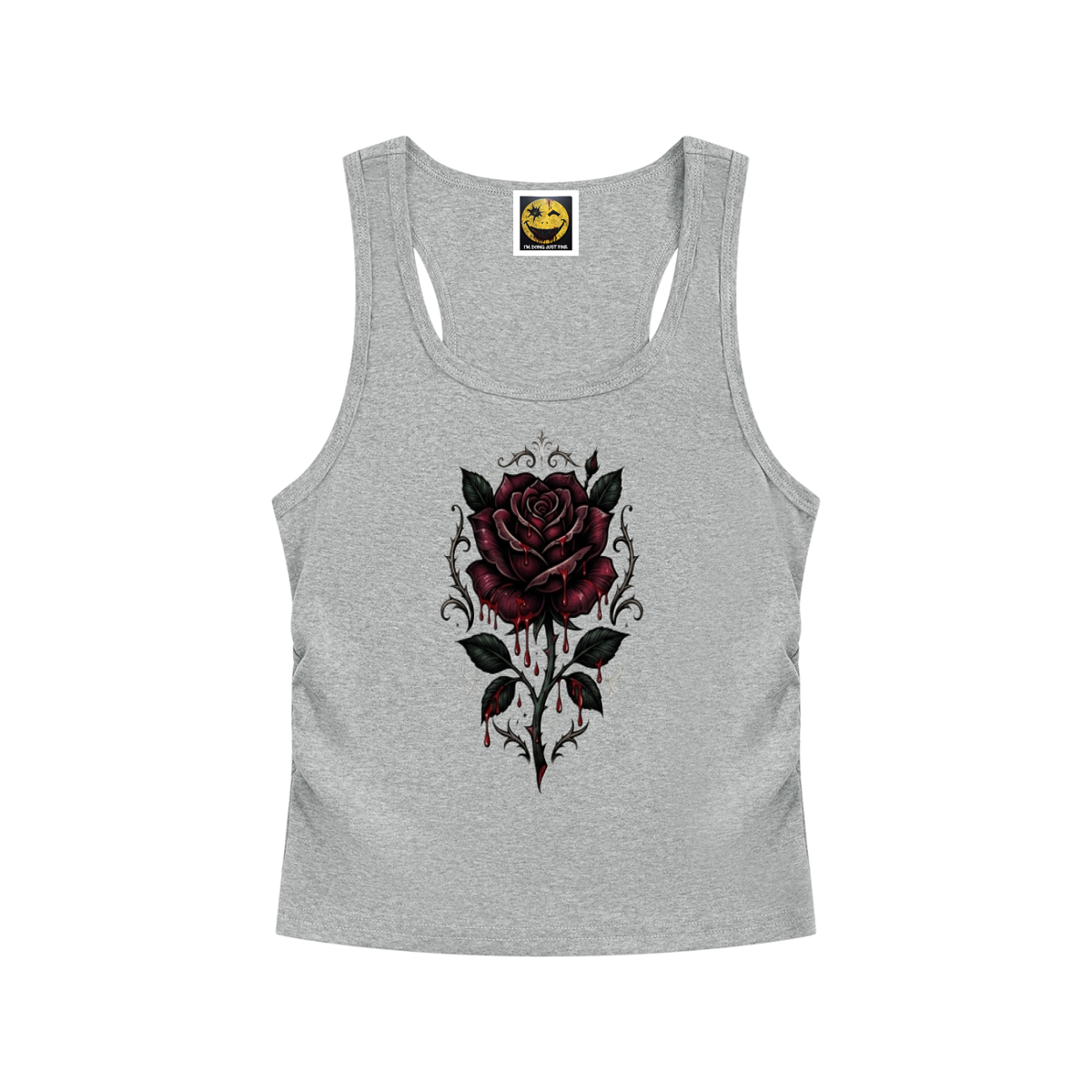 ADHD Threadz Bleeding Rose Women’s Ruched Tank Top