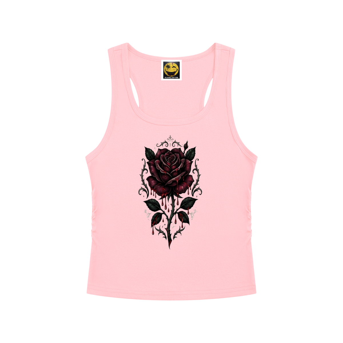 ADHD Threadz Bleeding Rose Women’s Ruched Tank Top