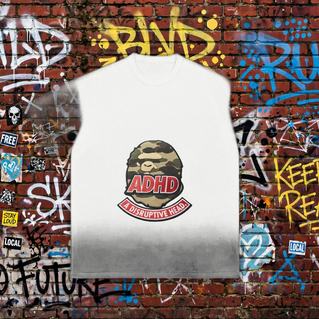 Disruptive Head - ADHD - Sunfade Vintage Washed T-Shirt