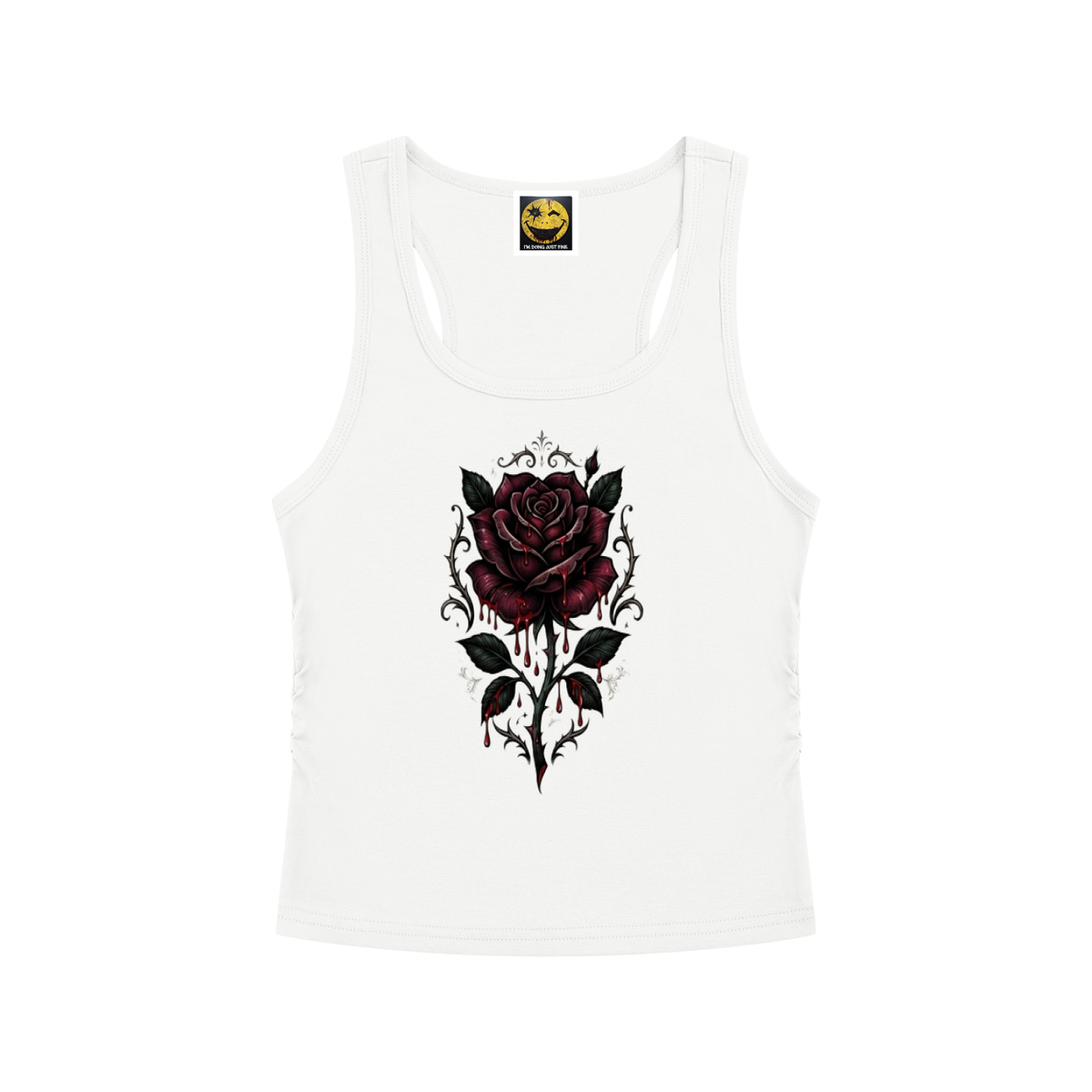 ADHD Threadz Bleeding Rose Women’s Ruched Tank Top