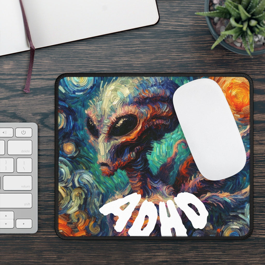 Alien ADHD Gaming Mouse Pad: Vibrant Desk Decor for Gamers