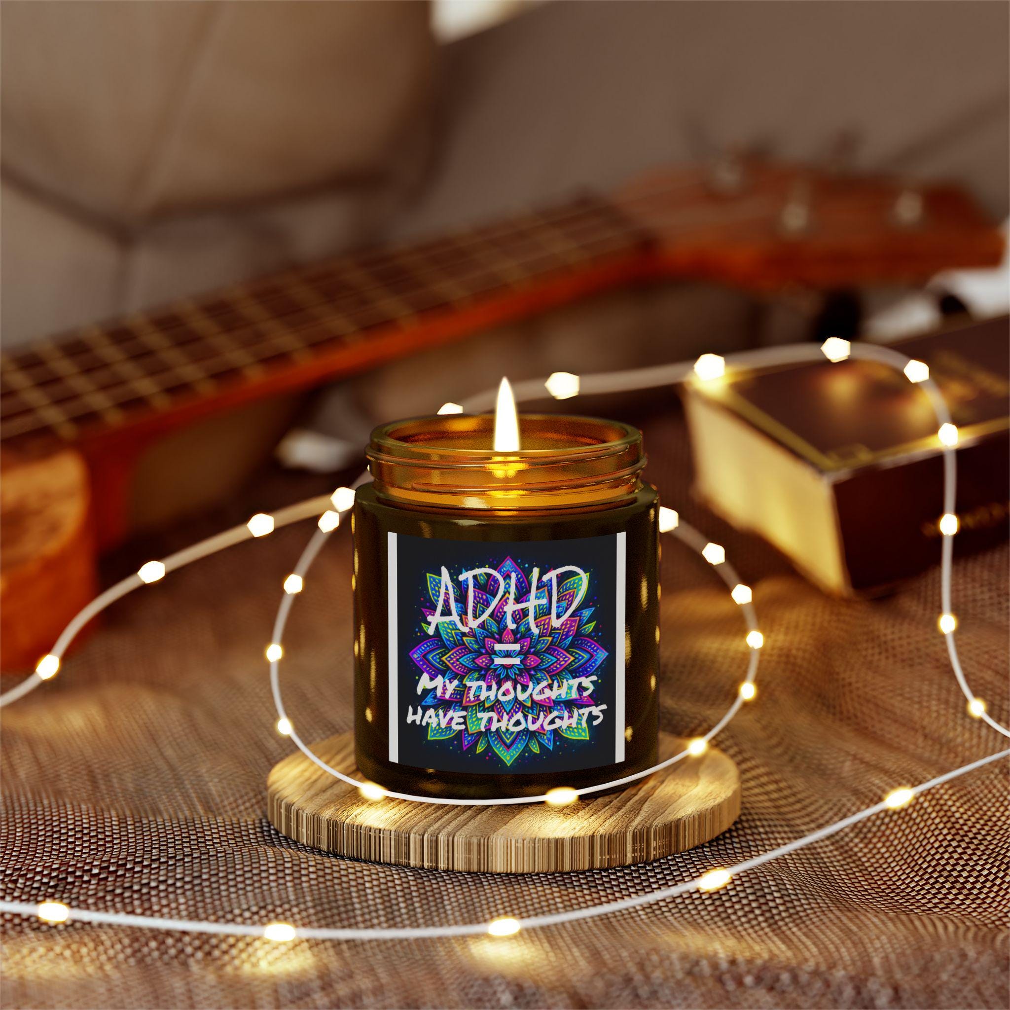 Adhd awareness scented candle: aromatherapy for calm & focus