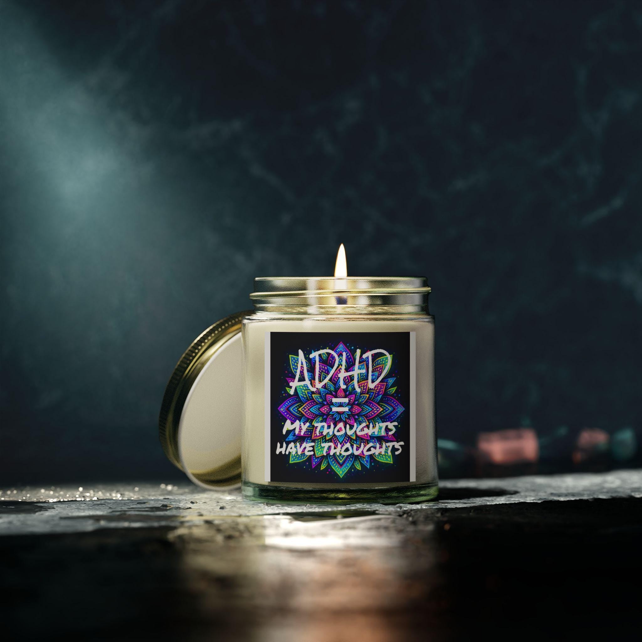 Adhd awareness scented candle: aromatherapy for calm & focus
