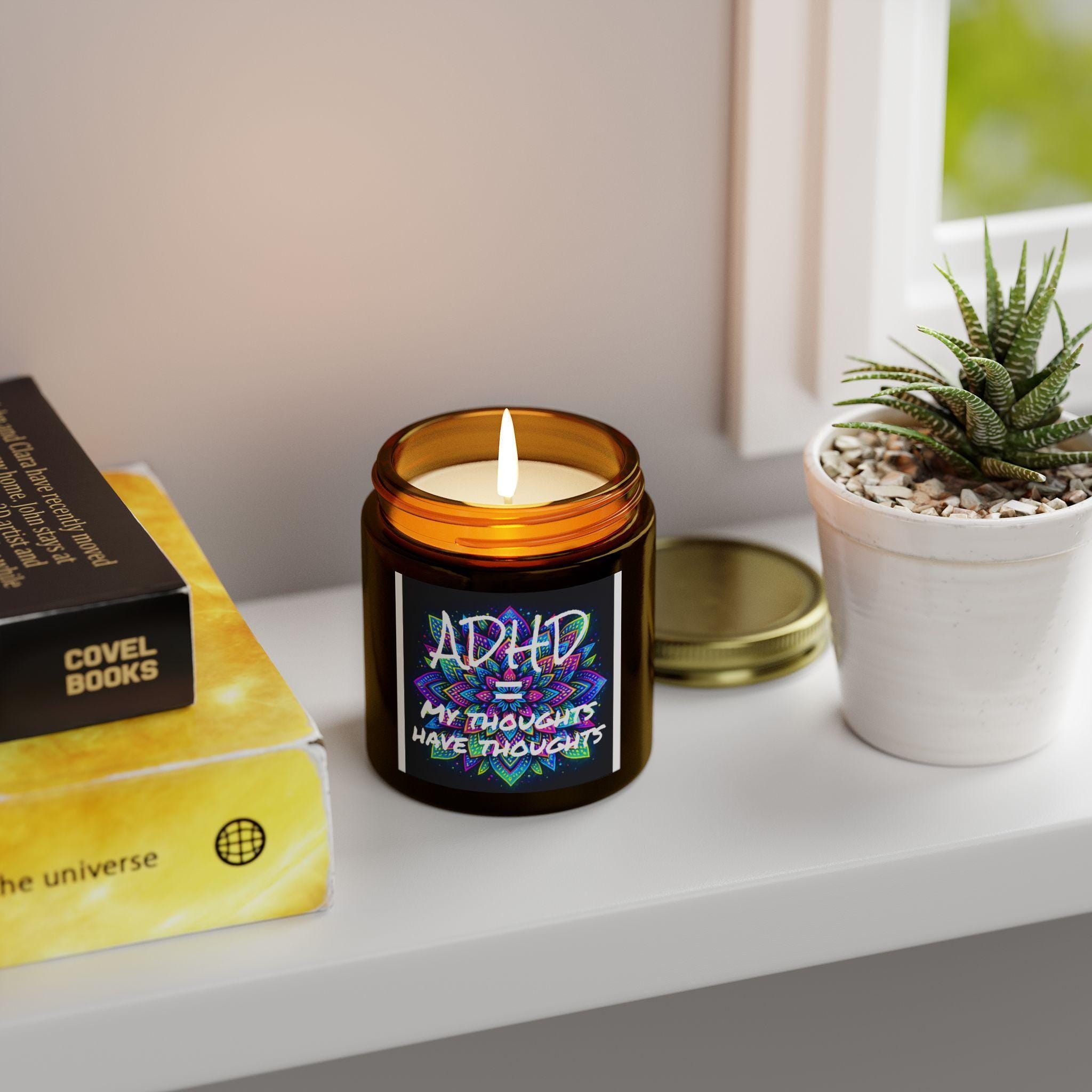 Adhd awareness scented candle: aromatherapy for calm & focus