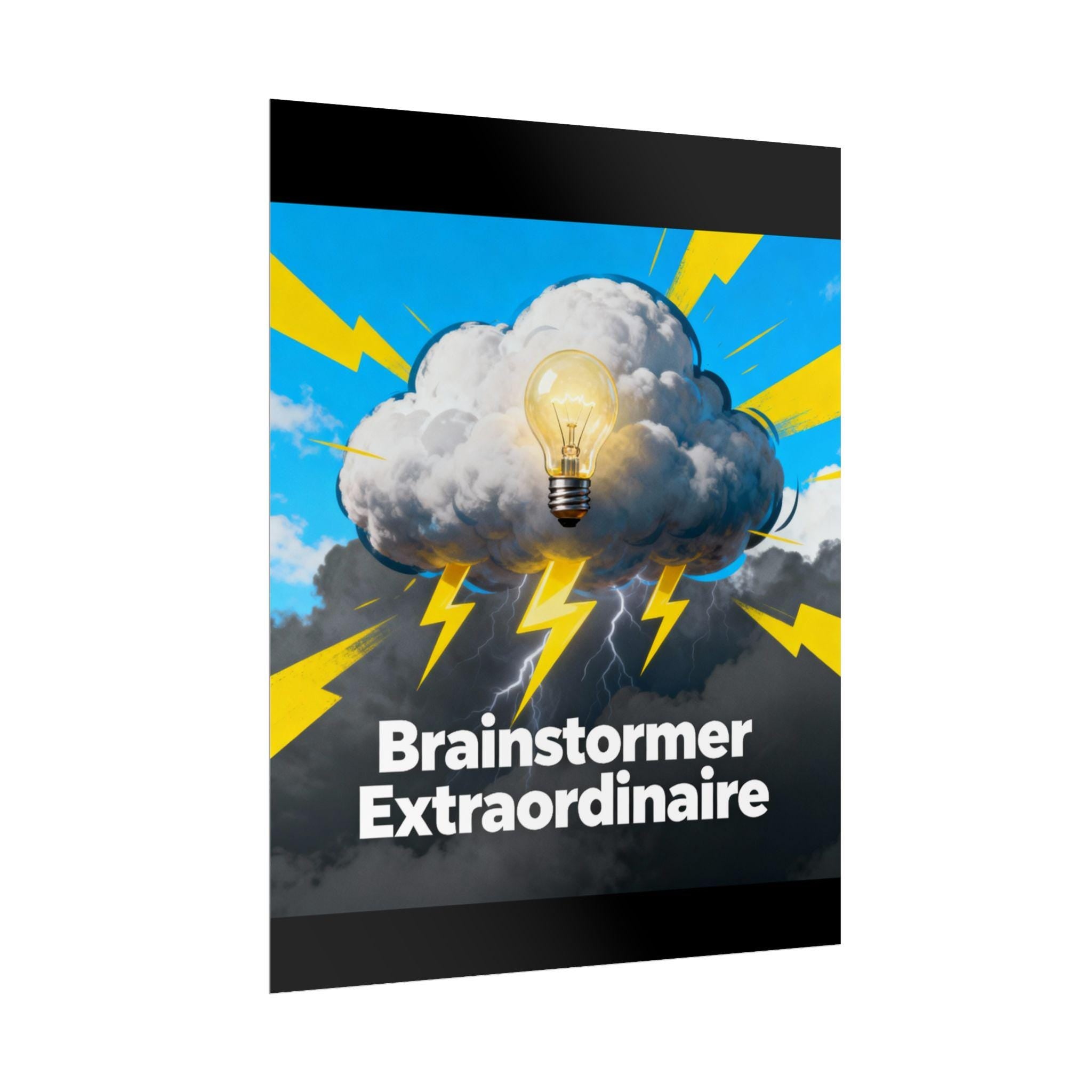 Brainstormer Extraordinaire Rolled Poster - Motivational Wall Art, Lightning Decor, Creative Studio, Gift for Innovators, Office Wall Decor