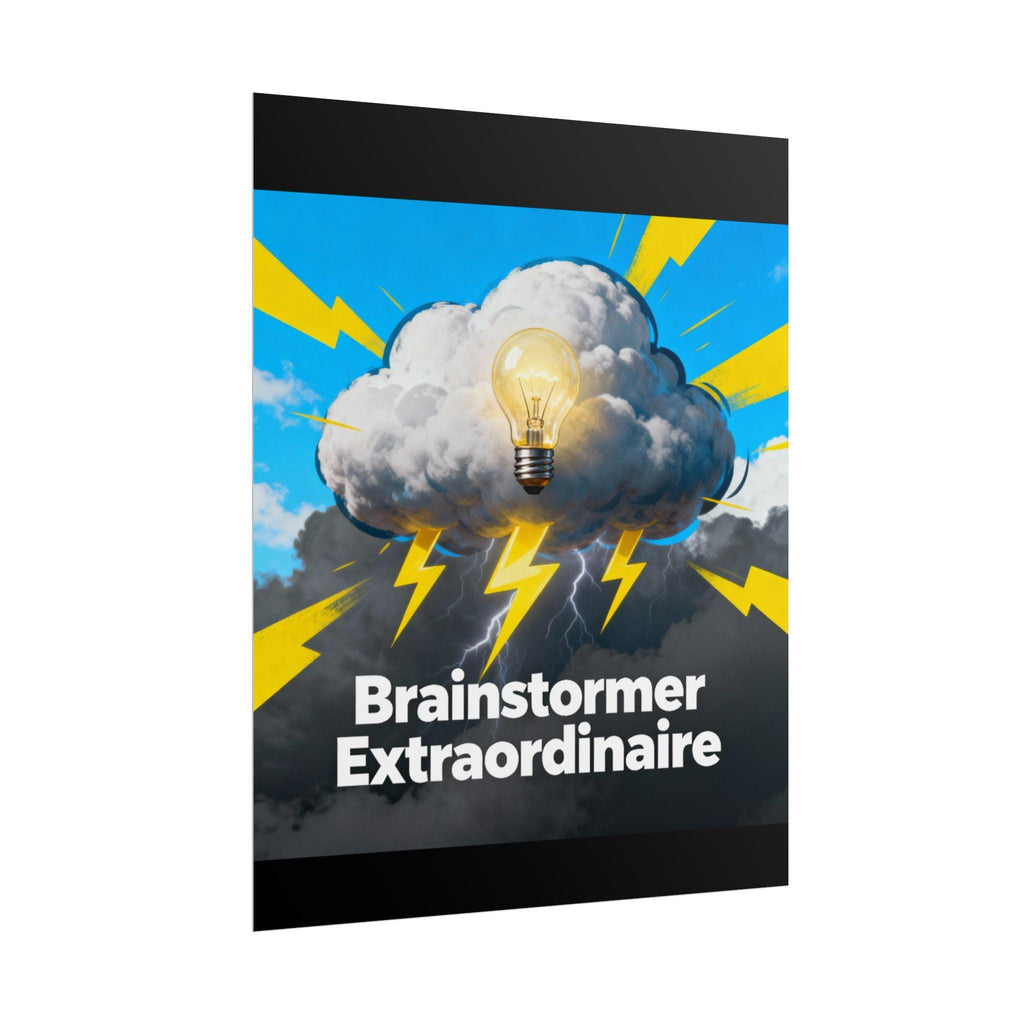 Brainstormer Extraordinaire Rolled Poster - Motivational Wall Art, Lightning Decor, Creative Studio, Gift for Innovators, Office Wall Decor