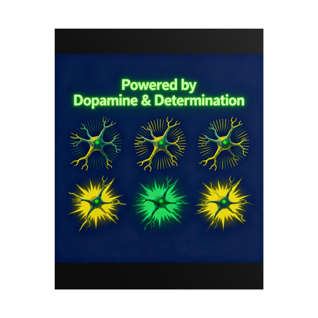 Poster Wall Art Print, Motivational Quote Décor, Dopamine and Determination Rolled Posters, Inspirational Dorm Room Decoration, Positive