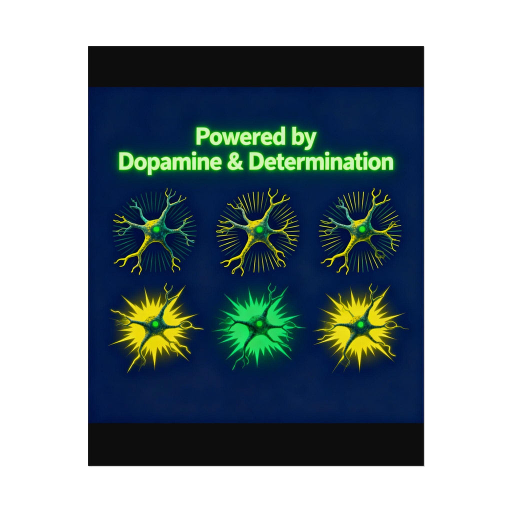 Poster Wall Art Print, Motivational Quote Décor, Dopamine and Determination Rolled Posters, Inspirational Dorm Room Decoration, Positive