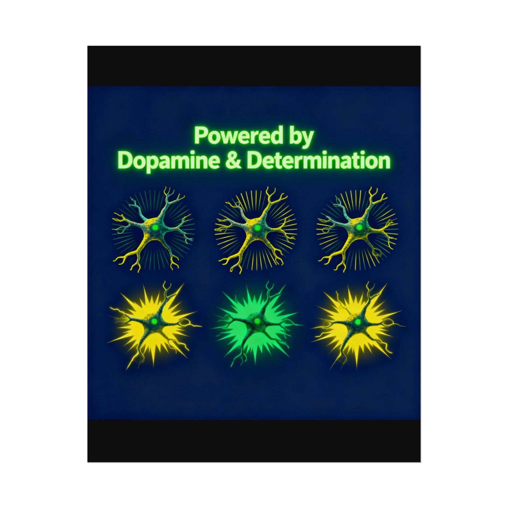 Poster Wall Art Print, Motivational Quote Décor, Dopamine and Determination Rolled Posters, Inspirational Dorm Room Decoration, Positive