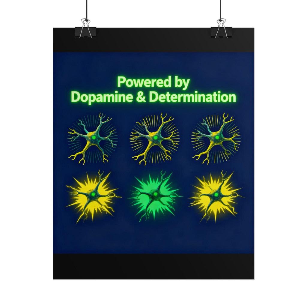 Poster Wall Art Print, Motivational Quote Décor, Dopamine and Determination Rolled Posters, Inspirational Dorm Room Decoration, Positive