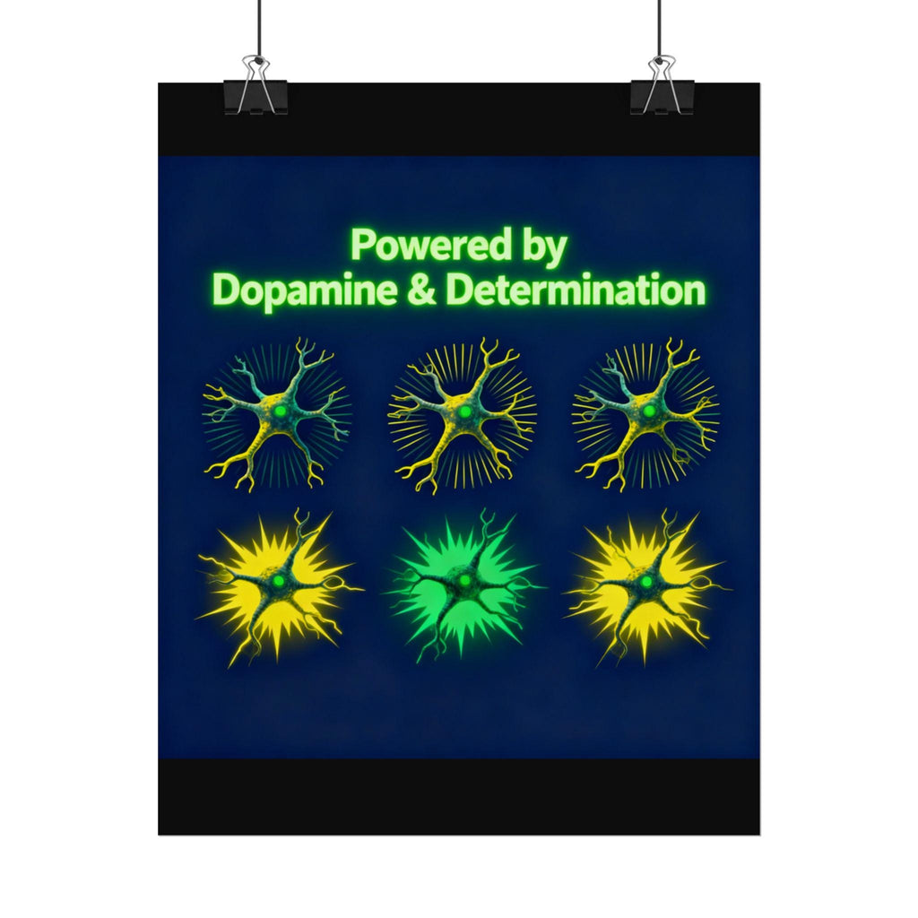 Poster Wall Art Print, Motivational Quote Décor, Dopamine and Determination Rolled Posters, Inspirational Dorm Room Decoration, Positive