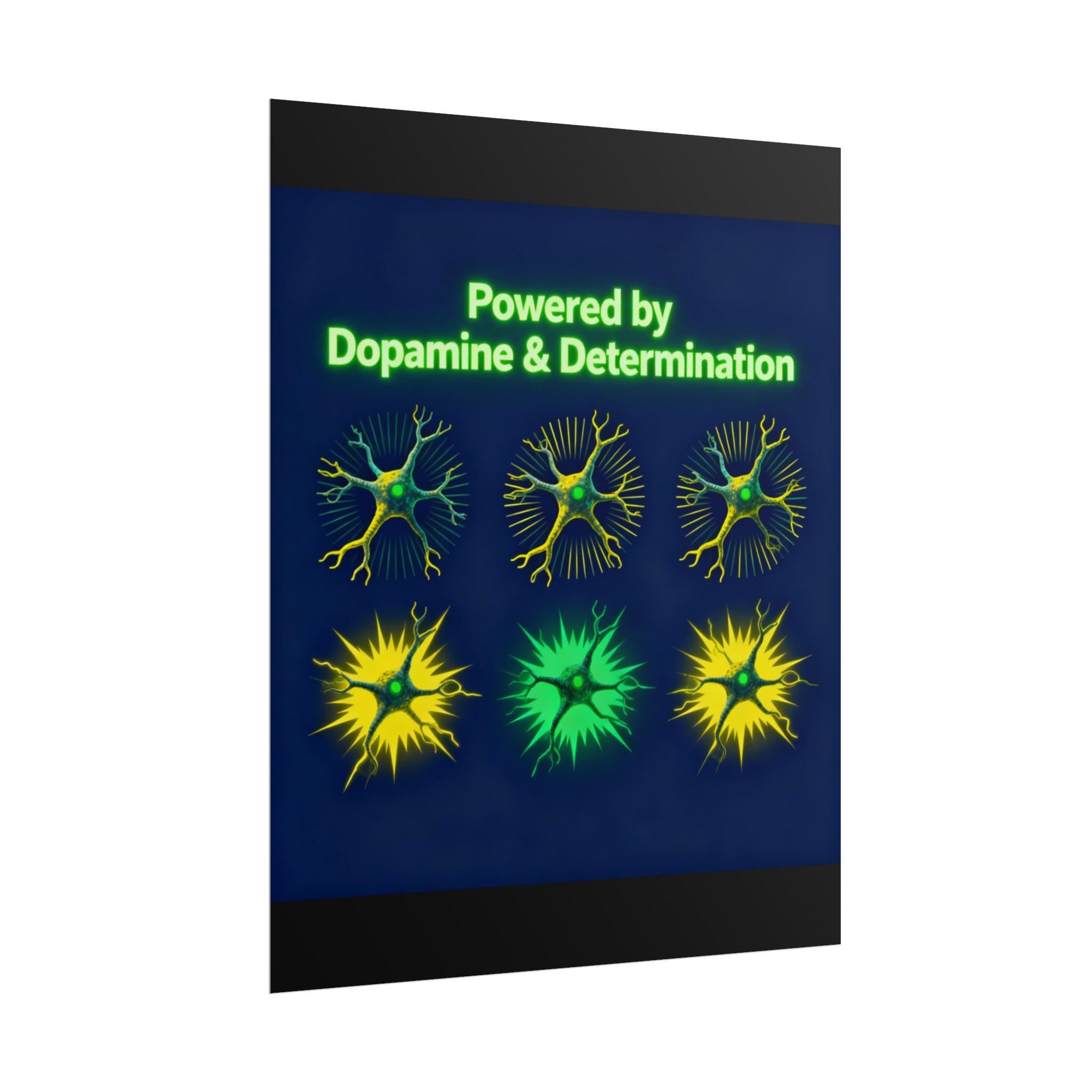 Poster Wall Art Print, Motivational Quote Décor, Dopamine and Determination Rolled Posters, Inspirational Dorm Room Decoration, Positive