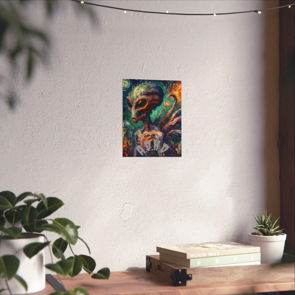 ADHD Alien Art Print: Psychedelic Home Office Wall Decor