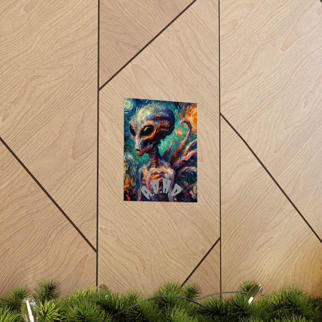 ADHD Alien Art Print: Psychedelic Home Office Wall Decor