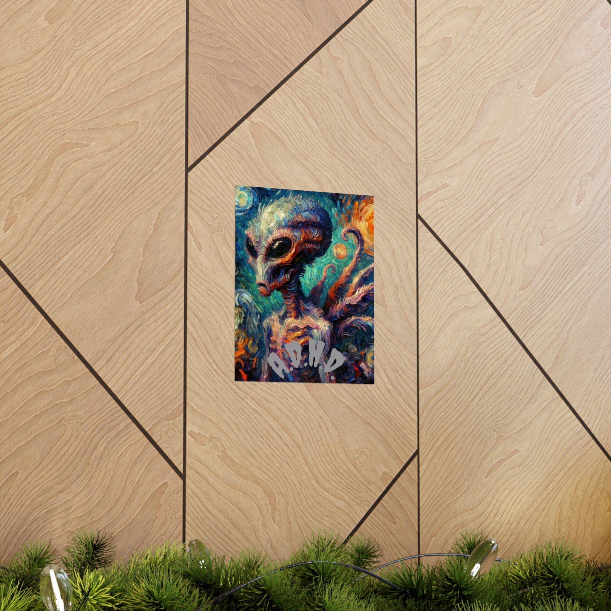 ADHD Alien Art Print: Psychedelic Home Office Wall Decor