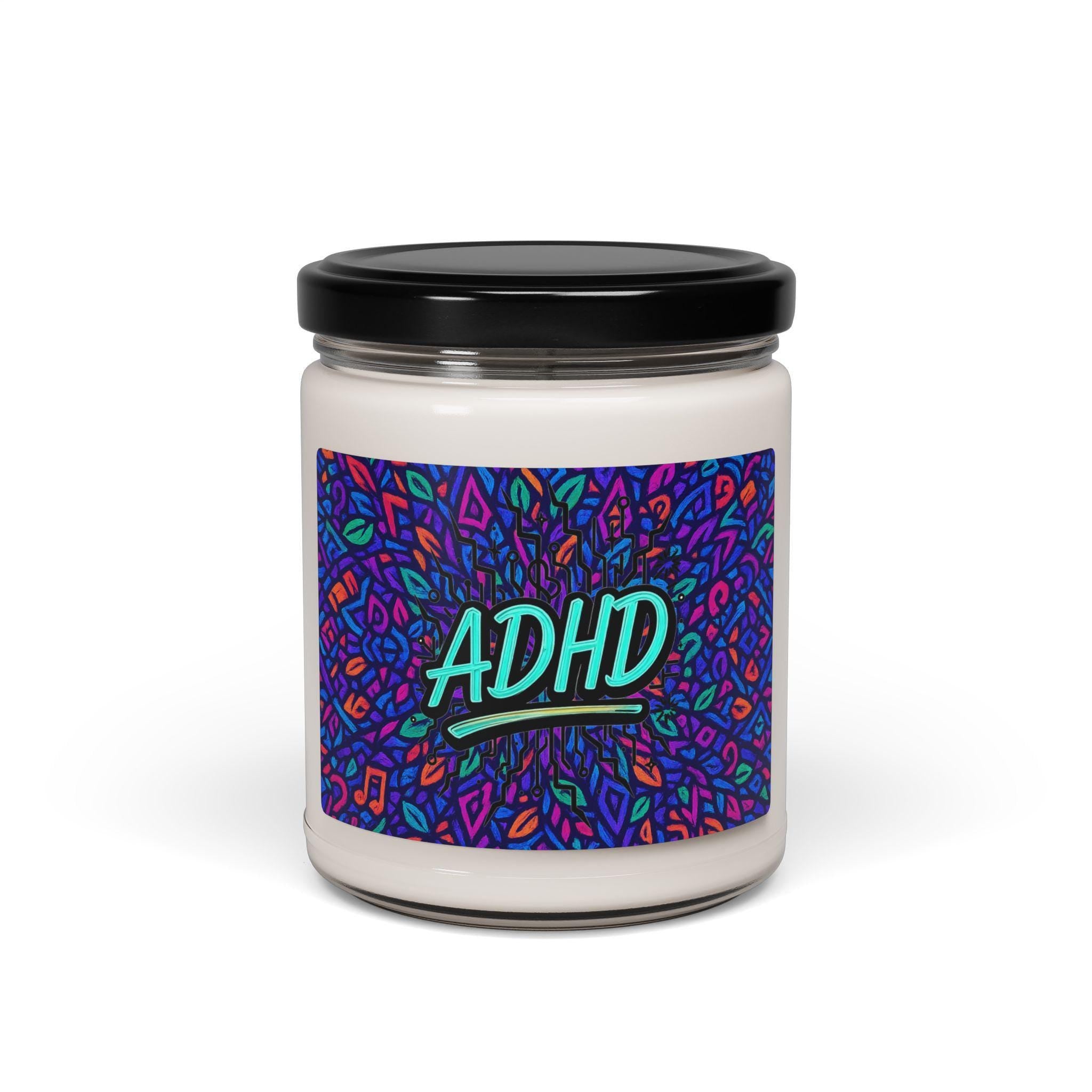 Vibrant adhd soy candle: aromatherapy home decor