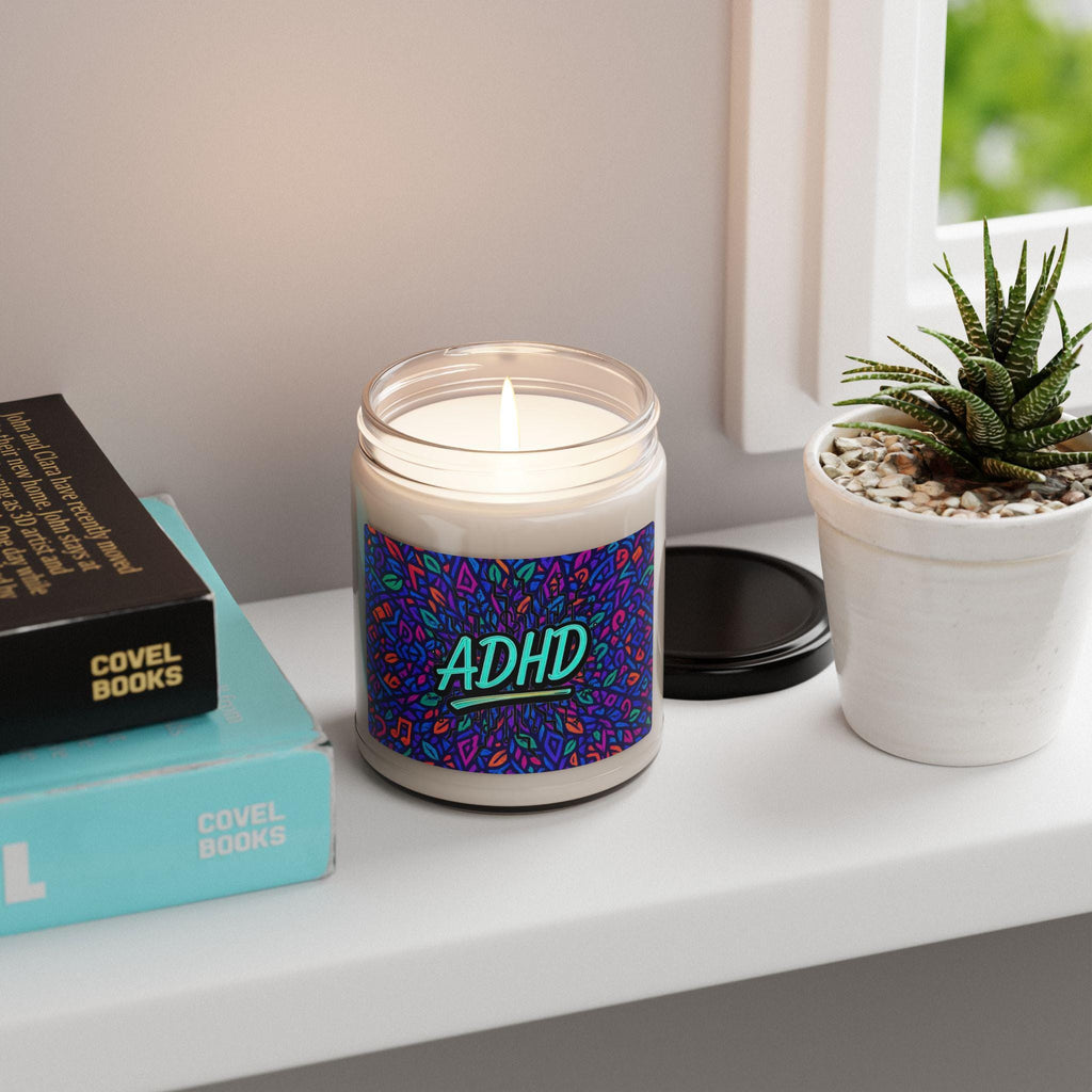 Vibrant adhd soy candle: aromatherapy home decor