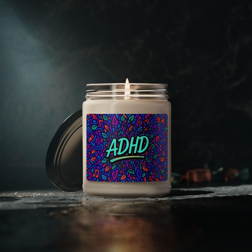 Vibrant adhd soy candle: aromatherapy home decor