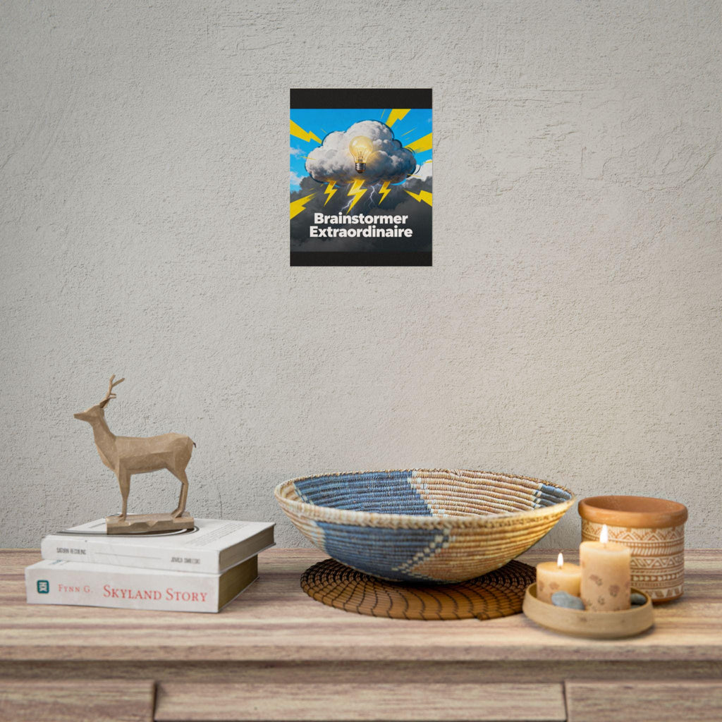 Brainstormer Extraordinaire Rolled Poster - Motivational Wall Art, Lightning Decor, Creative Studio, Gift for Innovators, Office Wall Decor