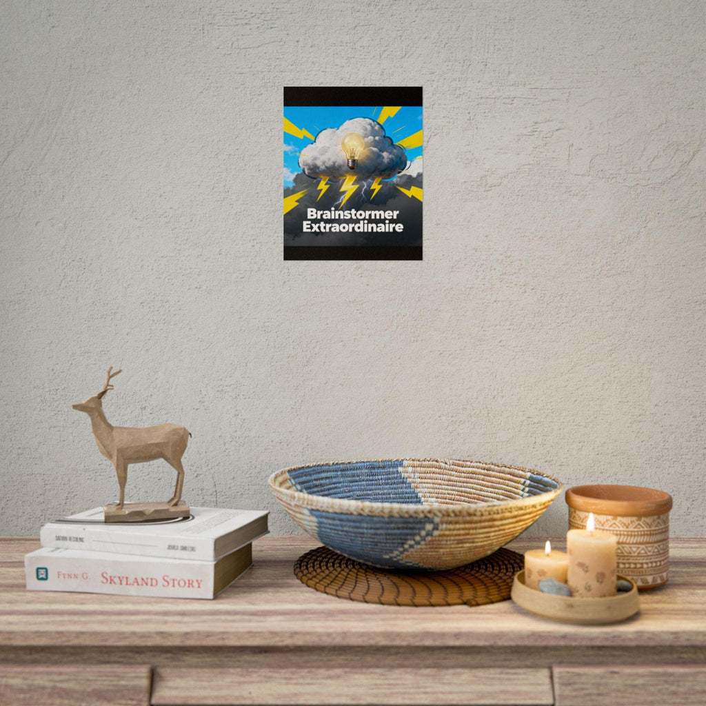 Brainstormer Extraordinaire Rolled Poster - Motivational Wall Art, Lightning Decor, Creative Studio, Gift for Innovators, Office Wall Decor