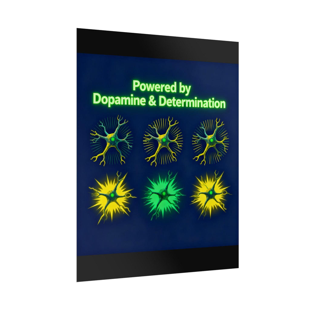 Poster Wall Art Print, Motivational Quote Décor, Dopamine and Determination Rolled Posters, Inspirational Dorm Room Decoration, Positive