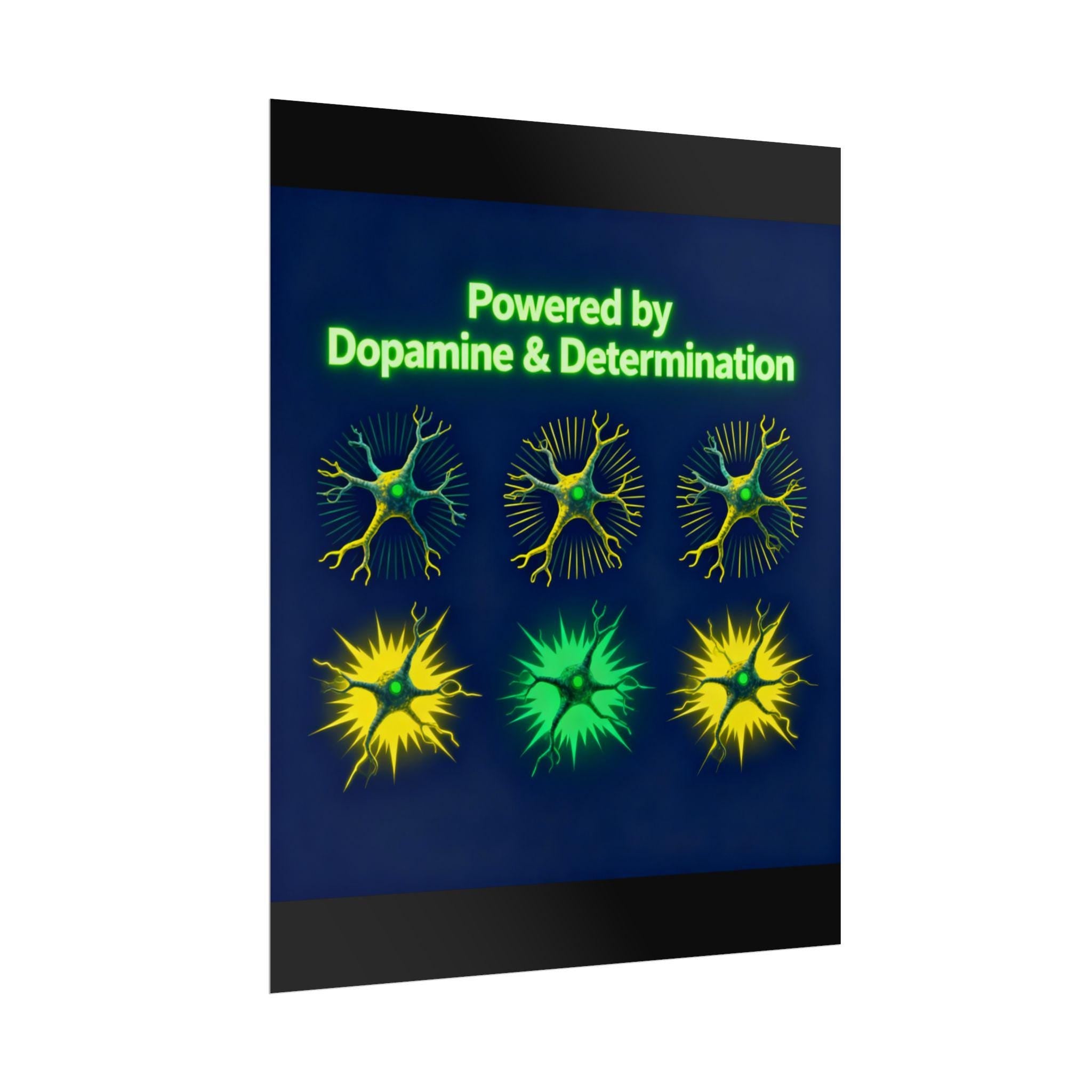 Poster Wall Art Print, Motivational Quote Décor, Dopamine and Determination Rolled Posters, Inspirational Dorm Room Decoration, Positive