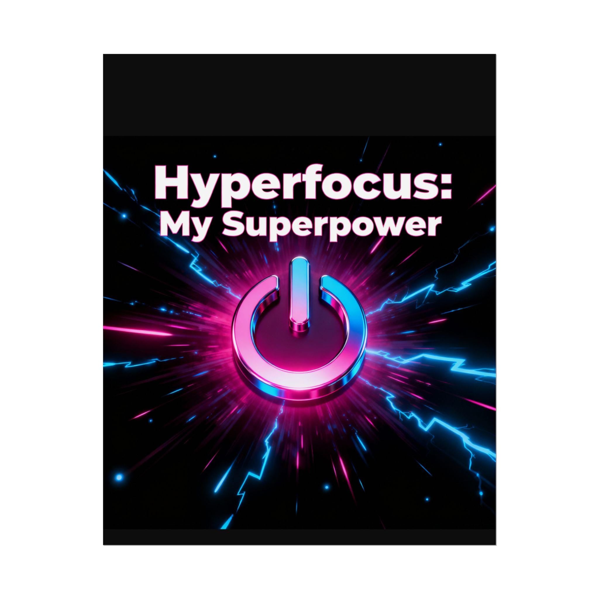 Hyperfocus Wall Art Print, Motivational Poster, Gamer Decor, Study Room Decor, Gift for Students