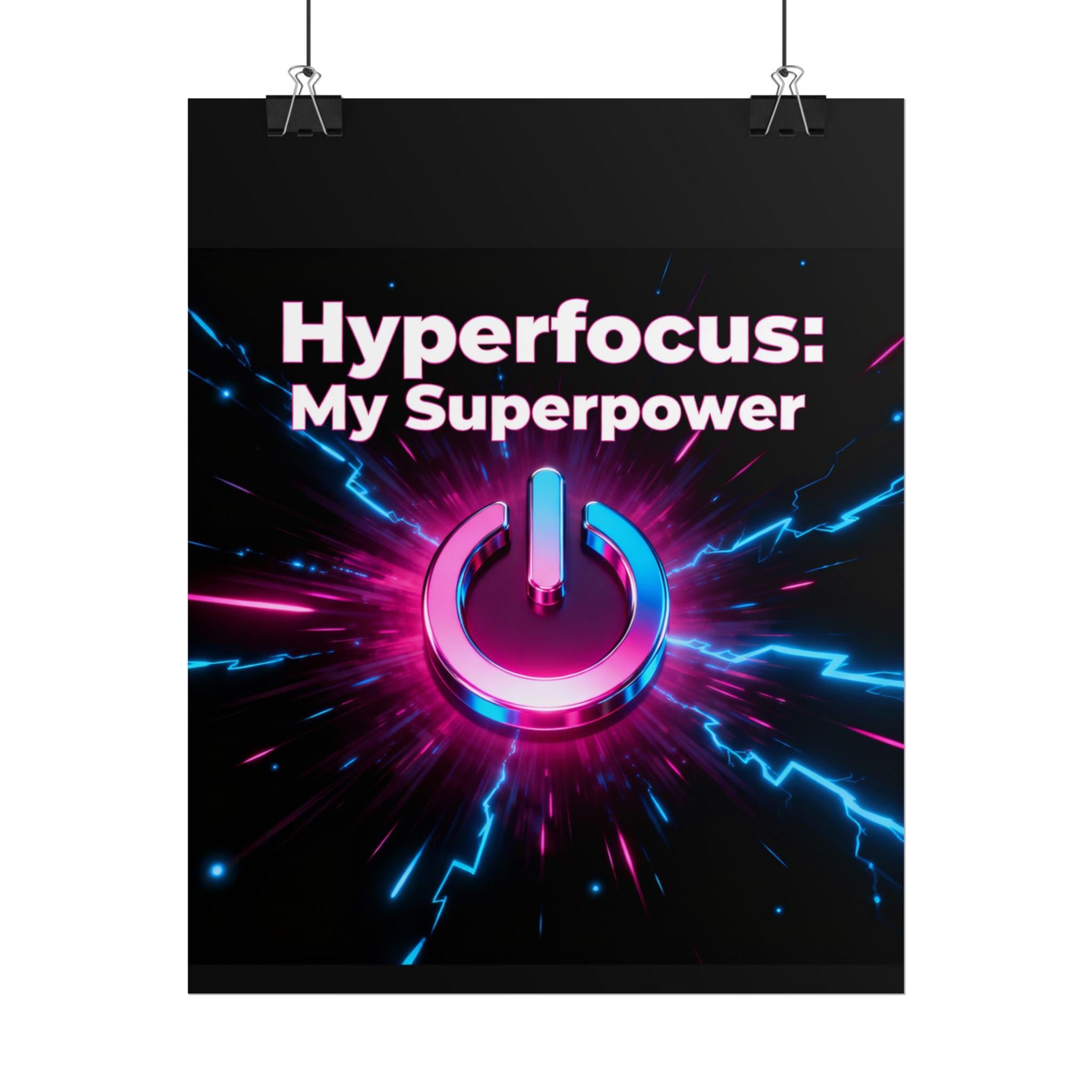 Hyperfocus Wall Art Print, Motivational Poster, Gamer Decor, Study Room Decor, Gift for Students