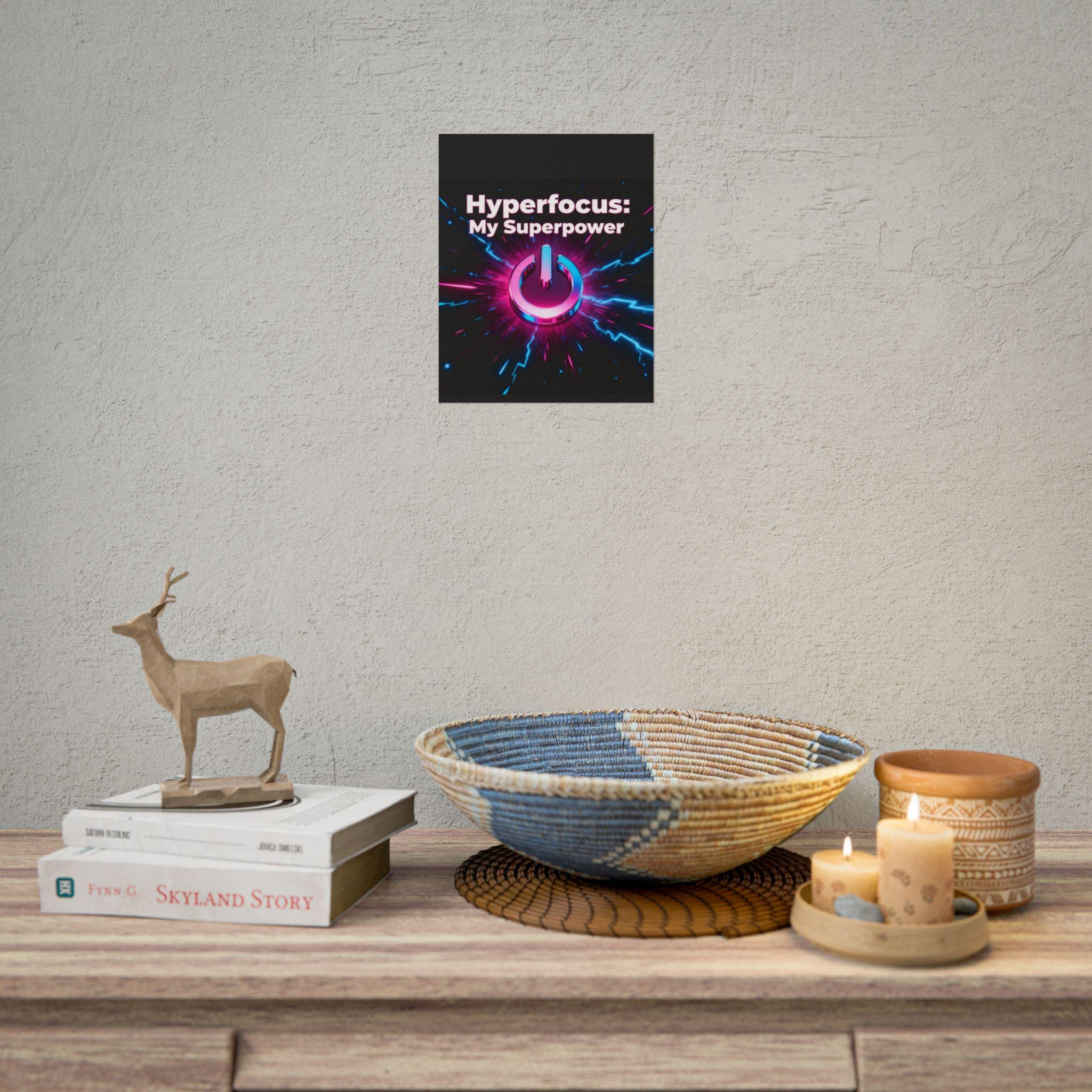 Hyperfocus Wall Art Print, Motivational Poster, Gamer Decor, Study Room Decor, Gift for Students