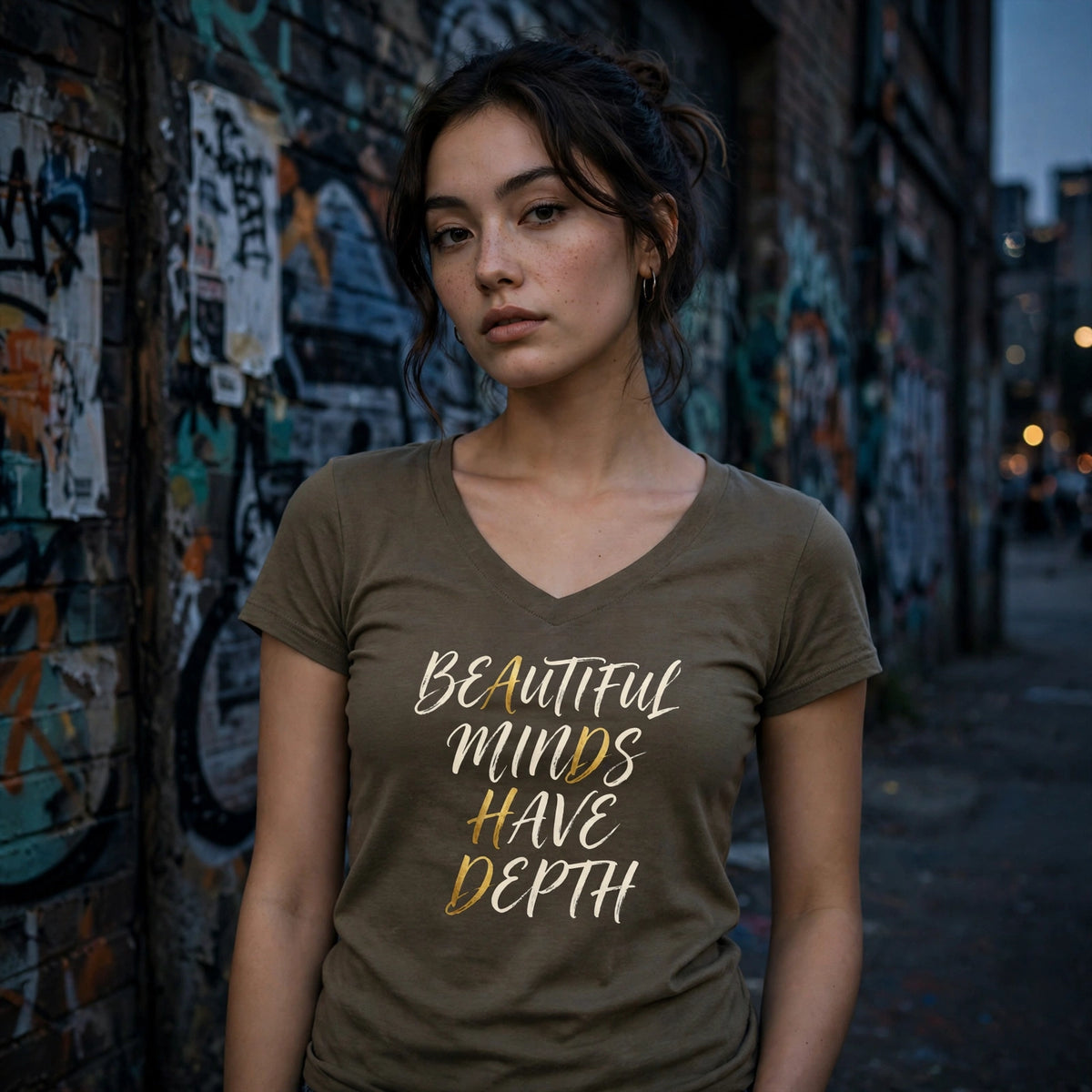 Mental Depth Tencel V-Neck Tee – ADHD Streetwear | ADHDThreadz