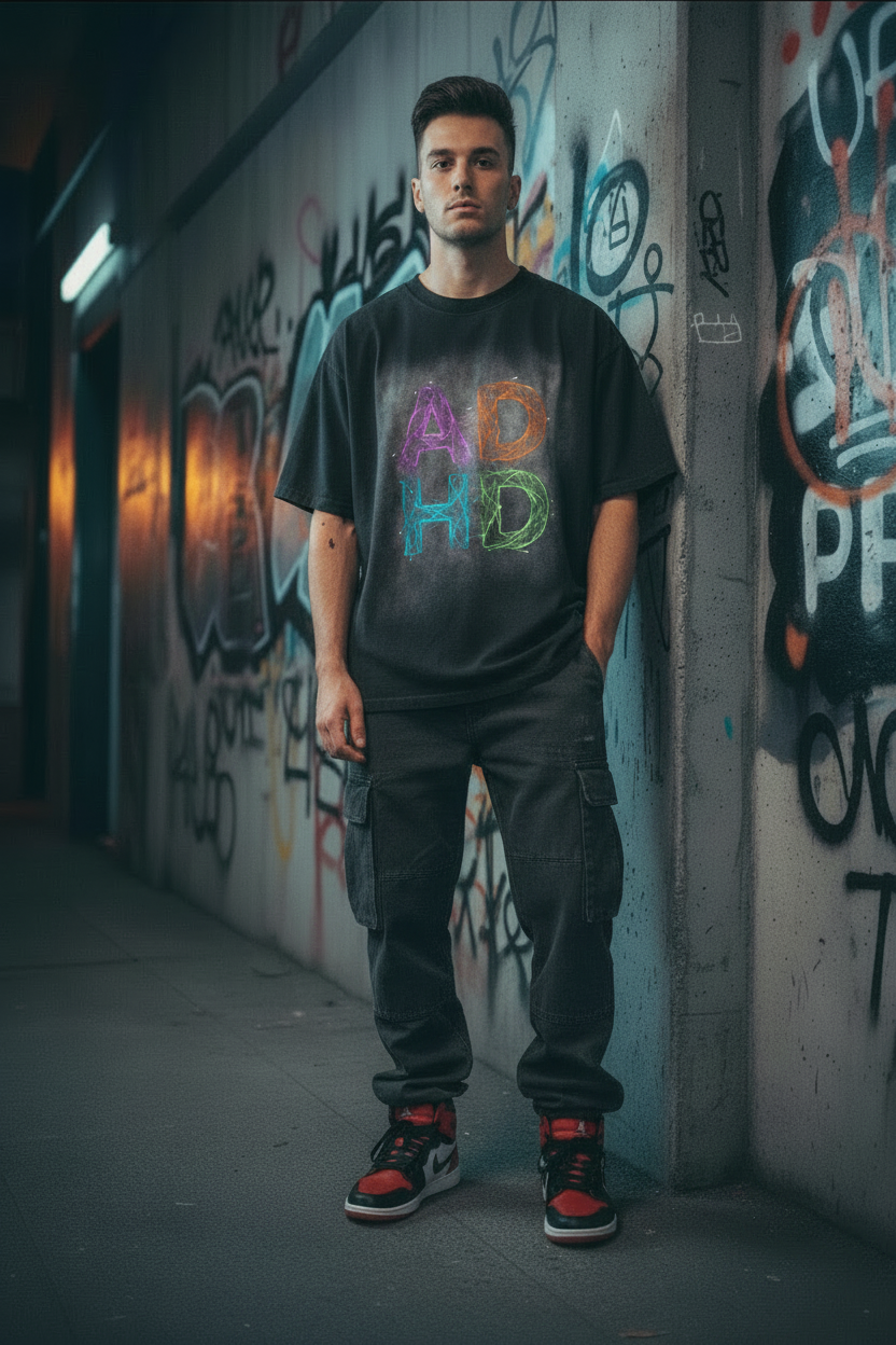 Square Patch Washed Tee - Facing Camera